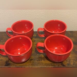 Fiestaware Large Red Ceramic Mug Set